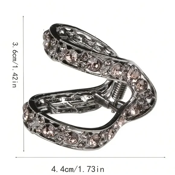 New Silver Rhinestone Hair Clip - Picture 4 of 6